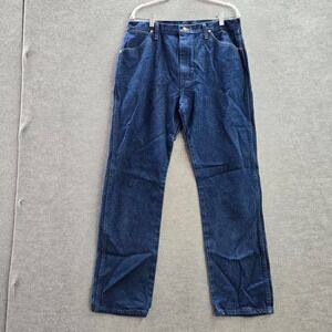 Wrangler Men Jeans 37x32 Blue Denim Cowboy Cut Straight Pockets High Rise 13MWZ